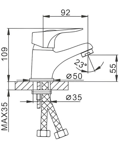 Смеситель для раковины Frap H37 F1037 Хром