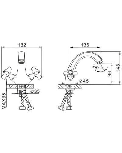 Смеситель для раковины Frap H18 F1018 Хром