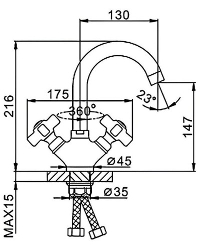 Смеситель для раковины Frap H24 F1324 Хром