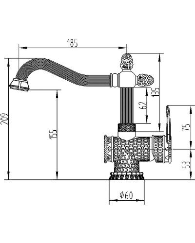 Смеситель для раковины ZorG Antic A 424U-BR Бронза