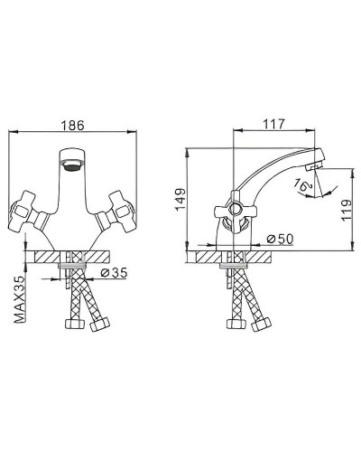 Смеситель для раковины Frap H24 F1024 Хром