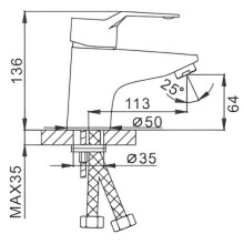 Смеситель для раковины Frap H63 F1063 Хром