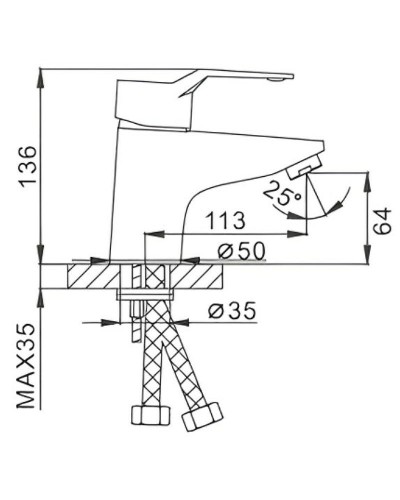 Смеситель для раковины Frap H63 F1063 Хром