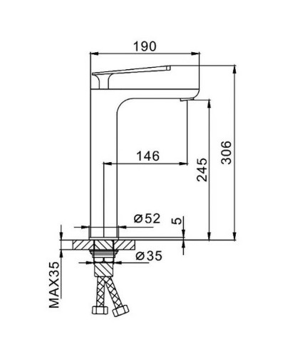 Смеситель для раковины Frap F1052-57 Черный матовый