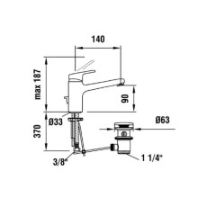 Смеситель для раковины с донным клапаном Laufen Citypro 3.1195.1.004.121.1