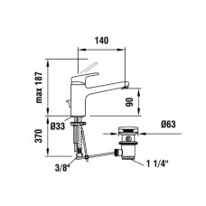 Смеситель для раковины с донным клапаном Laufen Citypro 3.1195.1.004.121.1