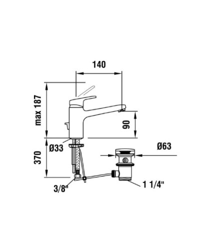Смеситель для раковины с донным клапаном Laufen Citypro 3.1195.1.004.121.1