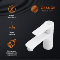 Смеситель для раковины Orange Aristo M19-021w Белый глянец