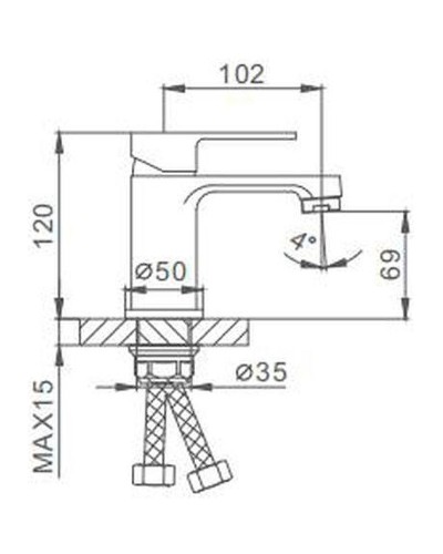 Смеситель для раковины Frap H42 F1042 Черный матовый Хром