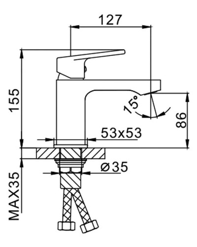 Смеситель для раковины Frap H46 F1046 Хром