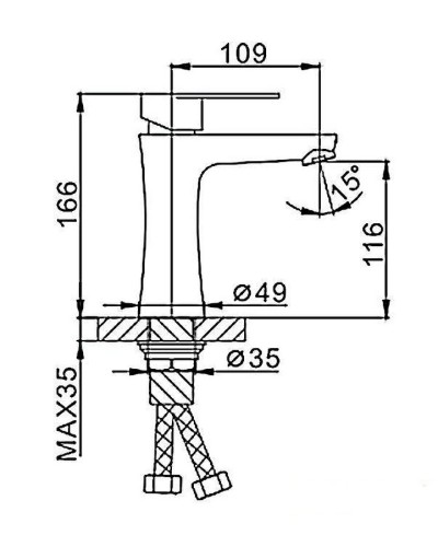 Смеситель для раковины Frap H48 F1048 Сатин