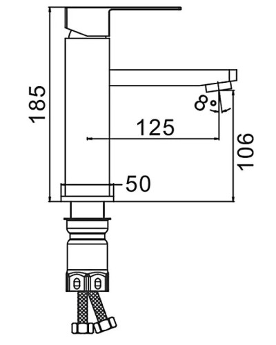 Смеситель для раковины Frap H802-6 F10802-6 Черный матовый