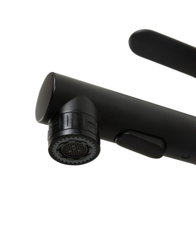 Смеситель для раковины без донного клапана с выдвижным изливом BelBagno BB-LVMD-NERO-W0 черный матовый