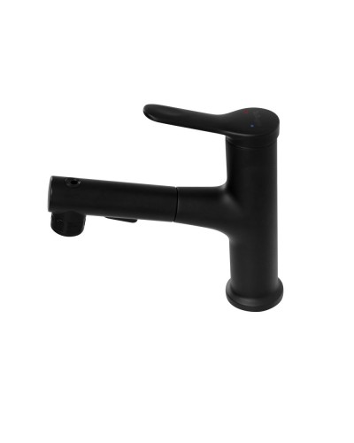 Смеситель для раковины без донного клапана с выдвижным изливом BelBagno BB-LVMD-NERO-W0 черный матовый