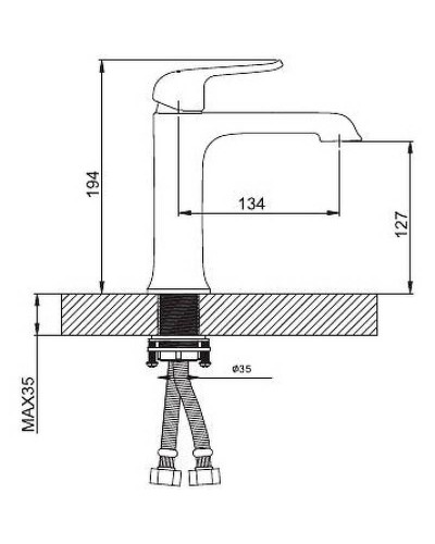 Смеситель для раковины Gappo G50 G1050 Черный матовый