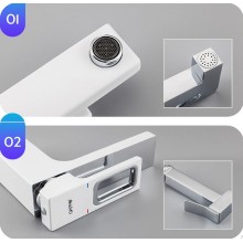 Смеситель для раковины Gappo G17-8 G1017-1 с гигиеническим душем Белый Хром