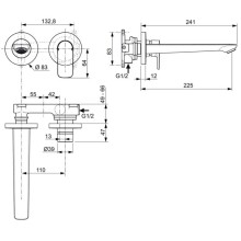 Смеситель для раковины без донного клапана Ideal Standard Connect Air A7009AA