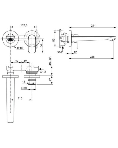 Смеситель для раковины без донного клапана Ideal Standard Connect Air A7009AA