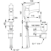 Смеситель для раковины Cezares Legend-LSM2-03/24 Золото 24 карат