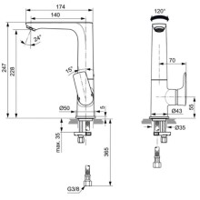 Смеситель для раковины без донного клапана Ideal Standard Connect Air A7023AA