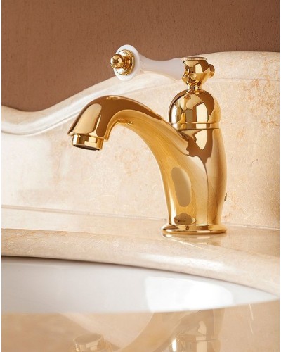 Смеситель для раковины Cezares Margot MARGOT-LSM1-03/24-Bi Золото 24 карат