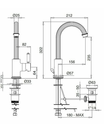 Смеситель для раковины Cezares Olimp LSM2-L OLIMP-LSM2-03/24-L Золото 24 карат