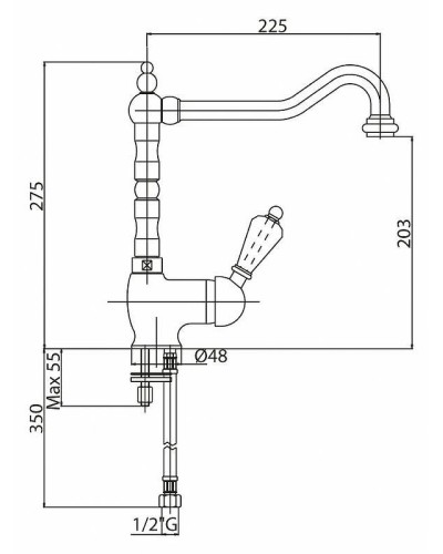 Смеситель для раковины Cezares Vintage VINTAGE-LSM2-03/24-Sw Золото 24 карат