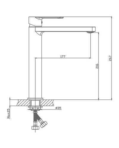 Смеситель для раковины Haiba HB11617 Хром