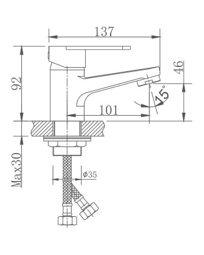 Смеситель для раковины Haiba HB10801-2 Нержавеющая сталь