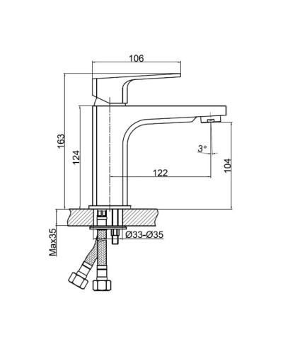 Смеситель для раковины Cersanit Wisla 63055 Хром