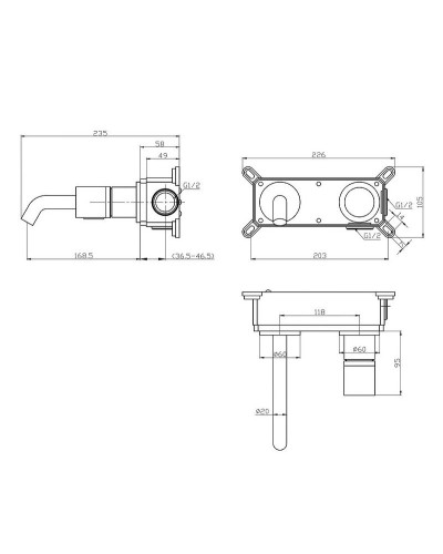 Смеситель для раковины Bronze de Luxe Focus 24686CM Хром