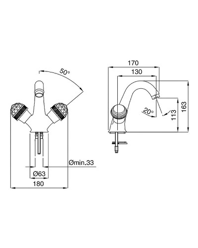 Смеситель для раковины Migliore Axo 18510 Золото