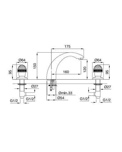 Смеситель для раковины Migliore Axo 27114 Золото
