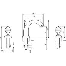 Смеситель для раковины Migliore Cristalia 18583 Бронза