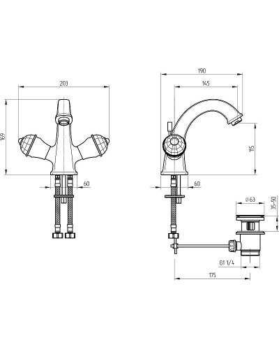 Смеситель для раковины Migliore Korona 27321 Бронза