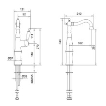 Смеситель для раковины Migliore Oxford 19216 Состаренный хром