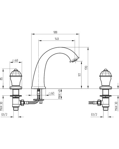 Смеситель для раковины Migliore Korona 27320 Бронза