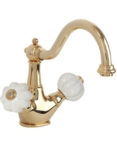 Смеситель для раковины Migliore Olivia 19024 Золото Белый