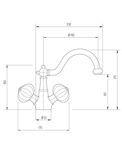 Смеситель для раковины Migliore Olivia 19024 Золото Белый