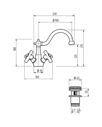 Смеситель для раковины Migliore Provance 19466 Бронза