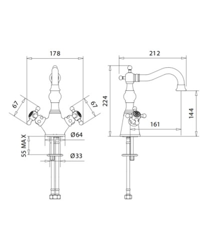 Смеситель для раковины Migliore Arcadia 18390 Хром