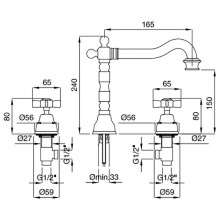 Смеситель для раковины Migliore Princeton 19371 Состаренный хром