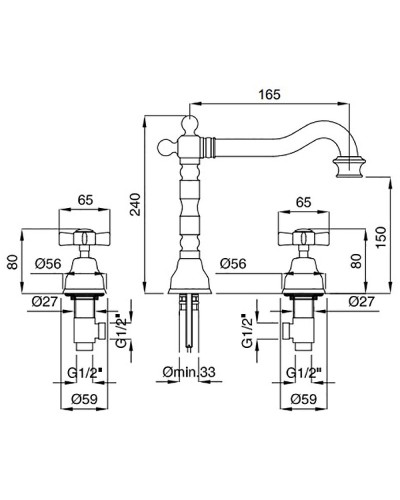 Смеситель для раковины Migliore Princeton 19389 Медь