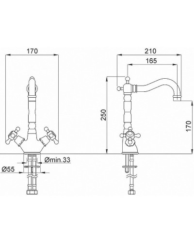 Смеситель для раковины Migliore Revival 19514 Золото