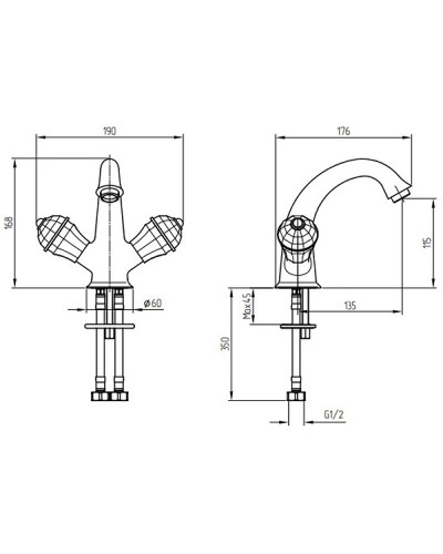 Смеситель для раковины Migliore Prestige Crystal 28006 Хром