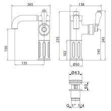 Смеситель для раковины Migliore Ermitage 25003 Золото