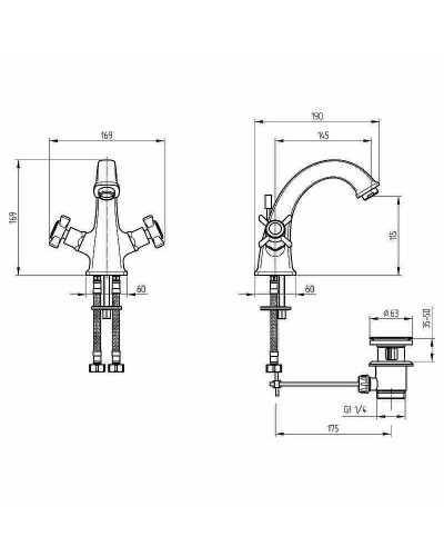 Смеситель для раковины Migliore Korona 28509 Золото