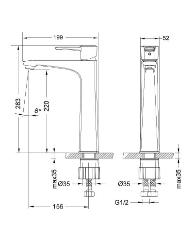 Смеситель для раковины Lemark Evitta LM0509C Хром