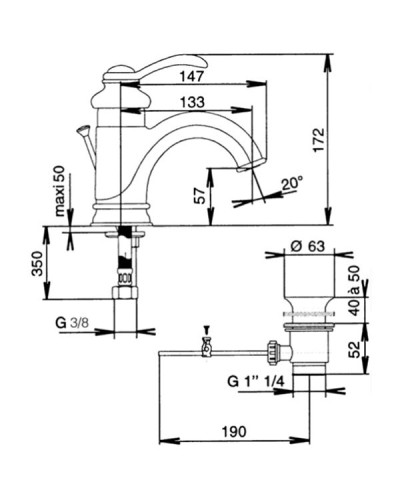 Смеситель для раковины Jacob Delafon Fairfax E72090-CP Хром