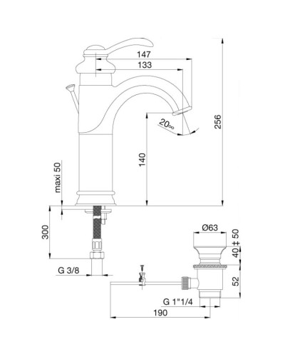 Смеситель для раковины Jacob Delafon Fairfax E72091-CP Хром